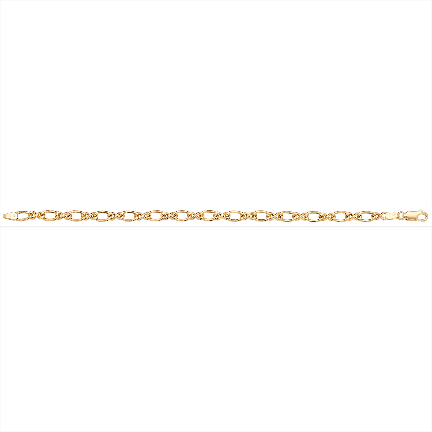 9Ct Gold Oval And Infinity Linked Fancy Bracelet - BR223