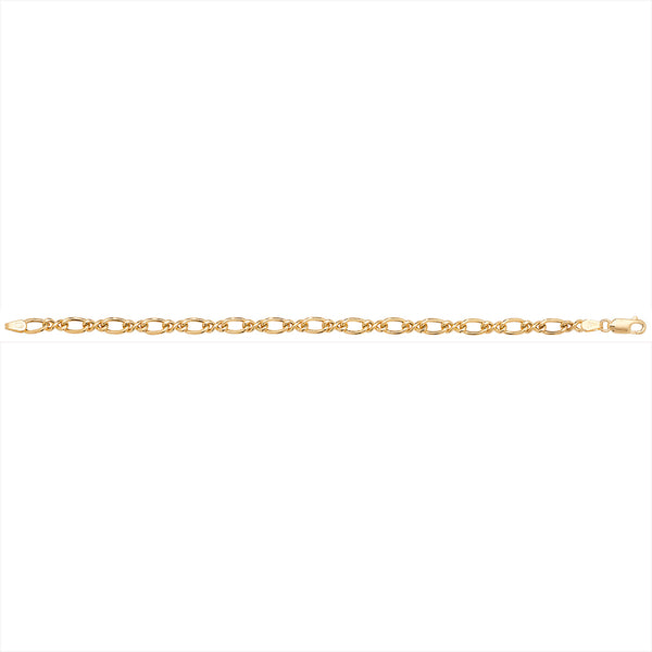 9Ct Gold Oval And Infinity Linked Fancy Bracelet - BR223
