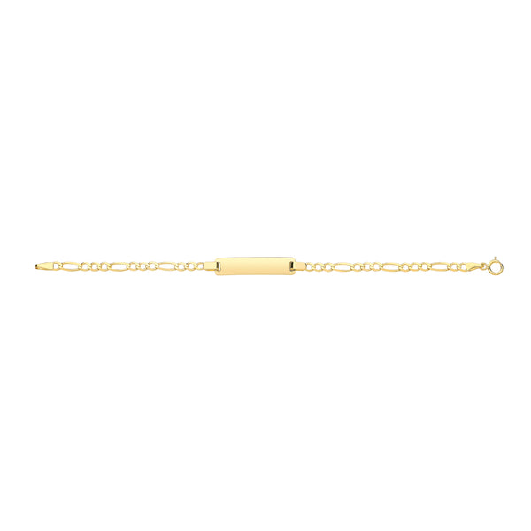 9ct Gold Babies' Figaro Rectangular Id Plate Bracelet - BR238