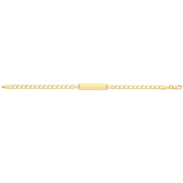 9ct Gold Babies' Curb Rectangular Id Plate Bracelet - BR245