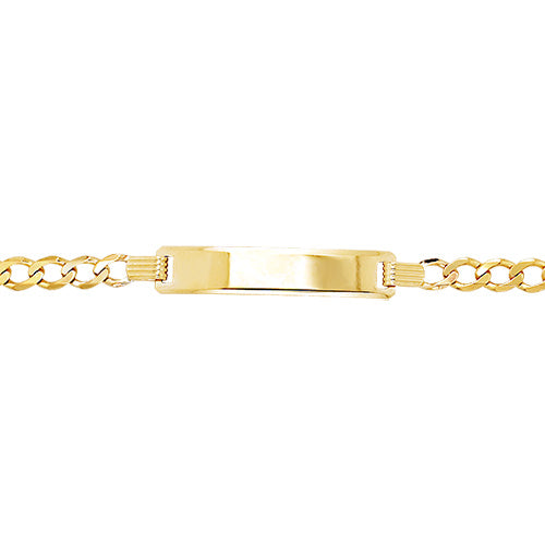 9ct Gold Babies' Curb Rectangular Id Plate Bracelet - BR246
