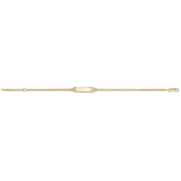 9ct Gold Babies' Curb Rectangular Id Plate Bracelet - BR247