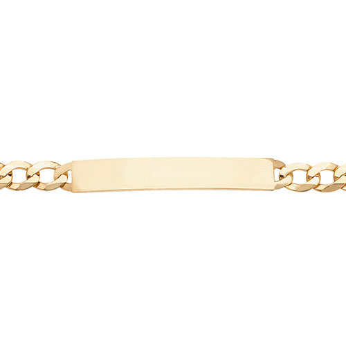 9ct Gold Gents' Curb Rectangular ID Bracelet - BR267