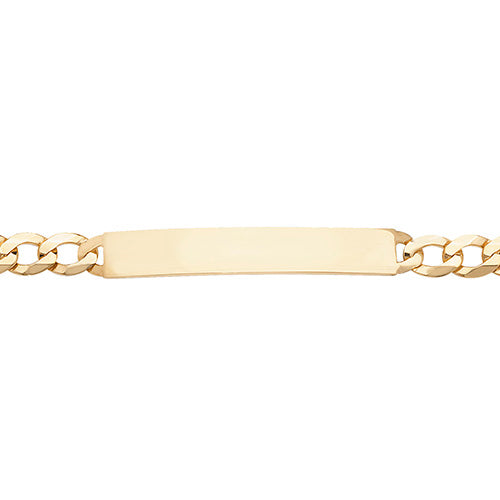 9ct Gold Gents' Curb Rectangular Id Plate Bracelet - BR267