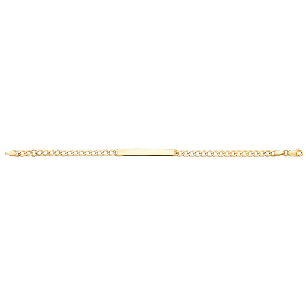9ct Gold Babies' Curb Rectangular Id Plate Bracelet - BR286