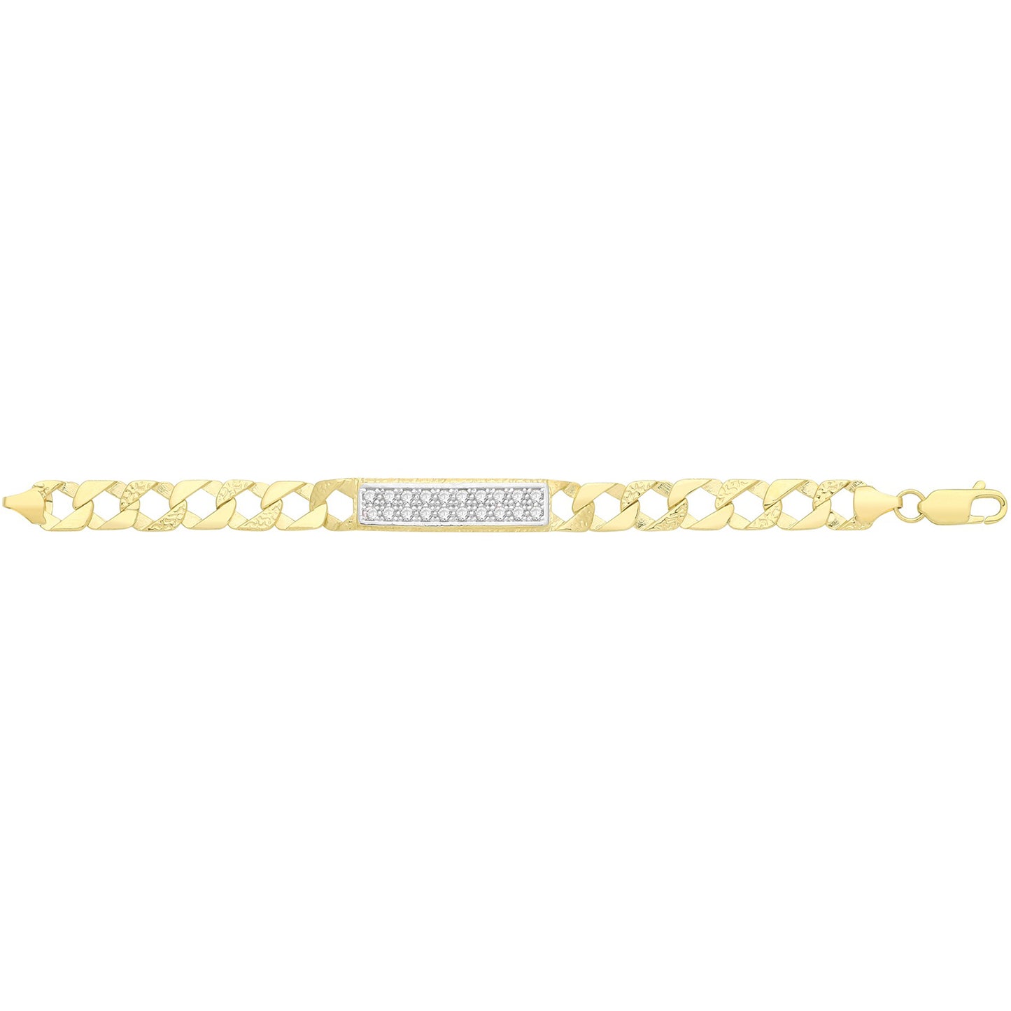 9ct Gold Babies' Cast Cz Id Bracelet - BR549