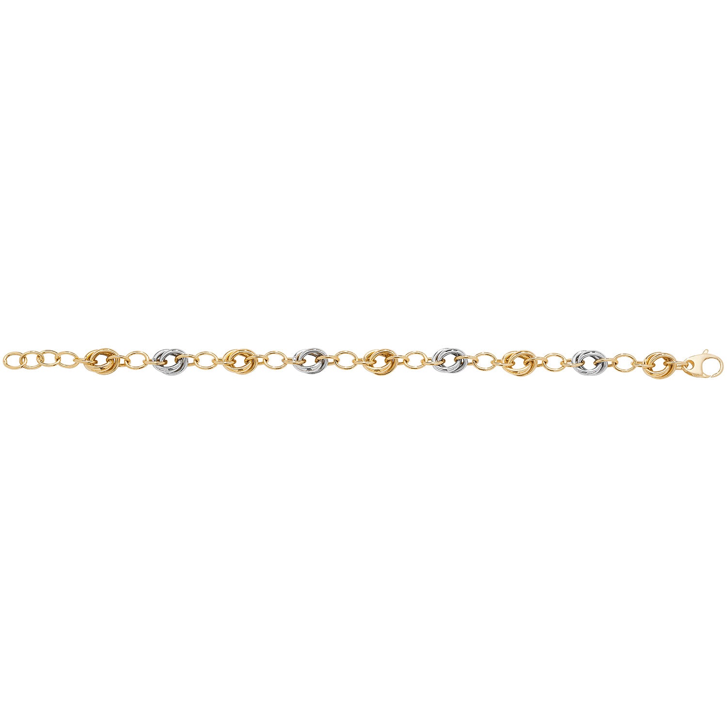 9Ct Gold 2 Tone Knot Fancy Bracelet - BR553