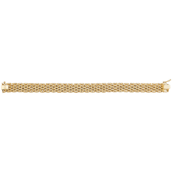 9Ct Gold Brick Link Bracelet - BR562