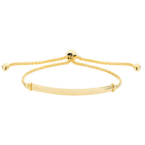 9Ct Gold Id Plate Pull Style Bracelet - BR572