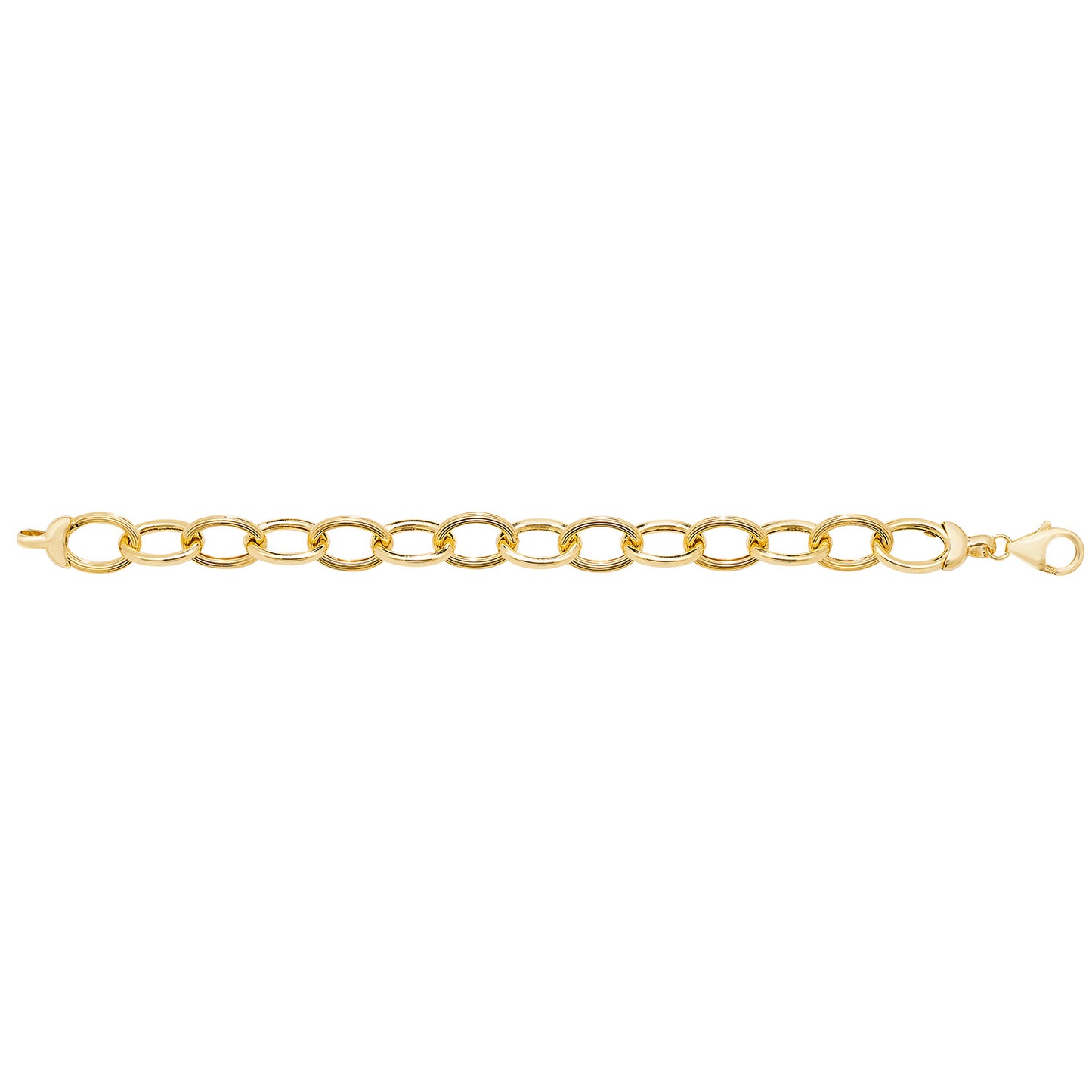 9Ct Gold Oval Linked Chunky Fancy Bracelet - BR576