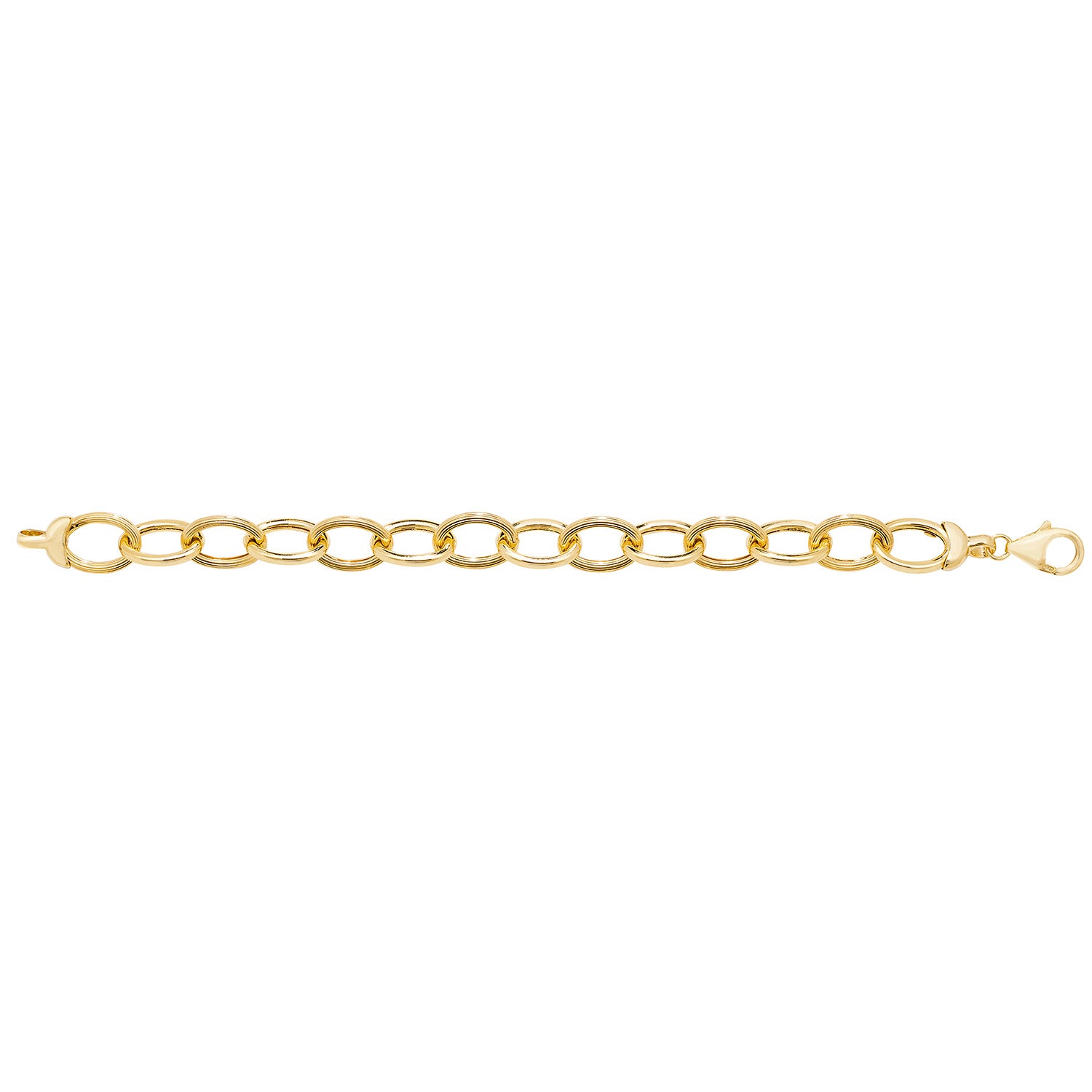 9Ct Gold Oval Linked Chunky Fancy Bracelet - BR576