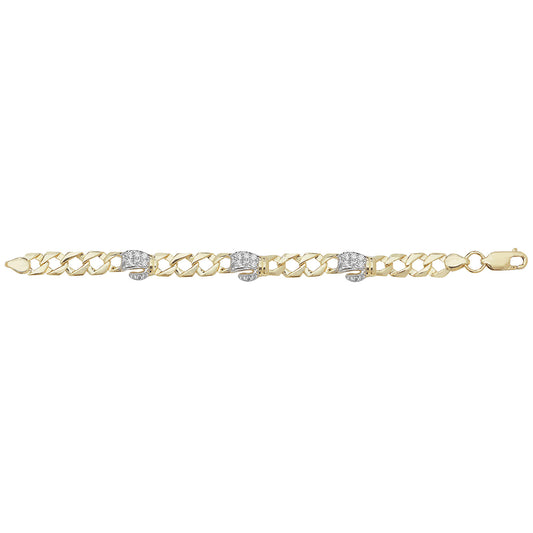 9ct Gold Babies' Cz Triple Boxing Glove Bracelet - BR594