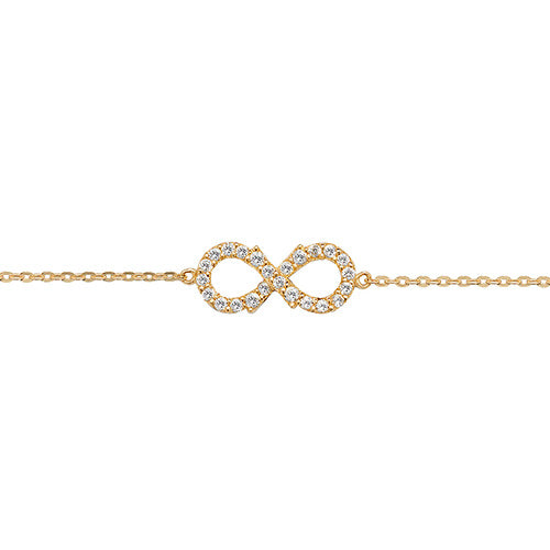 9Ct Gold Cz Infinity Bracelet - BR603
