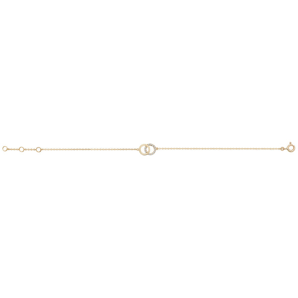 9Ct Gold Plain And Cz Entwined Circle Bracelet - BR605