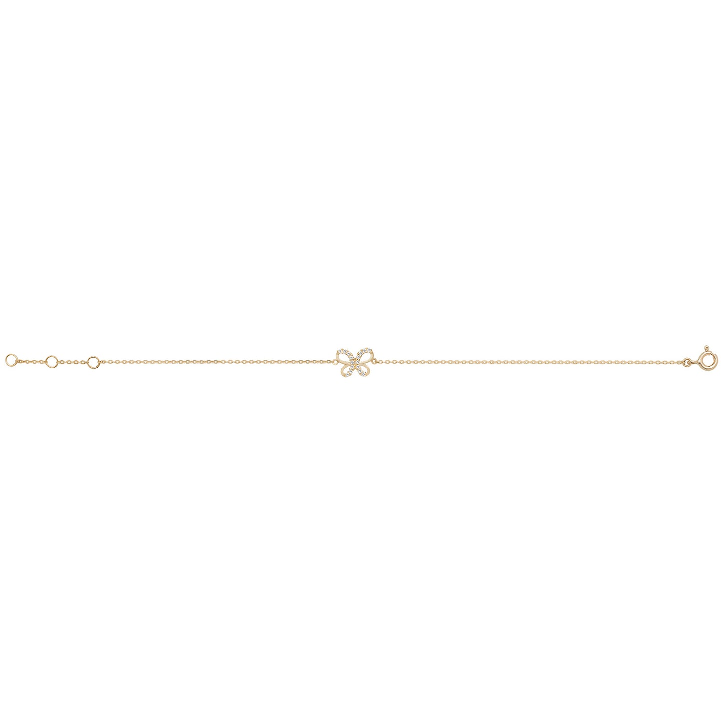 9Ct Gold Cz Butterfly Bracelet - BR607