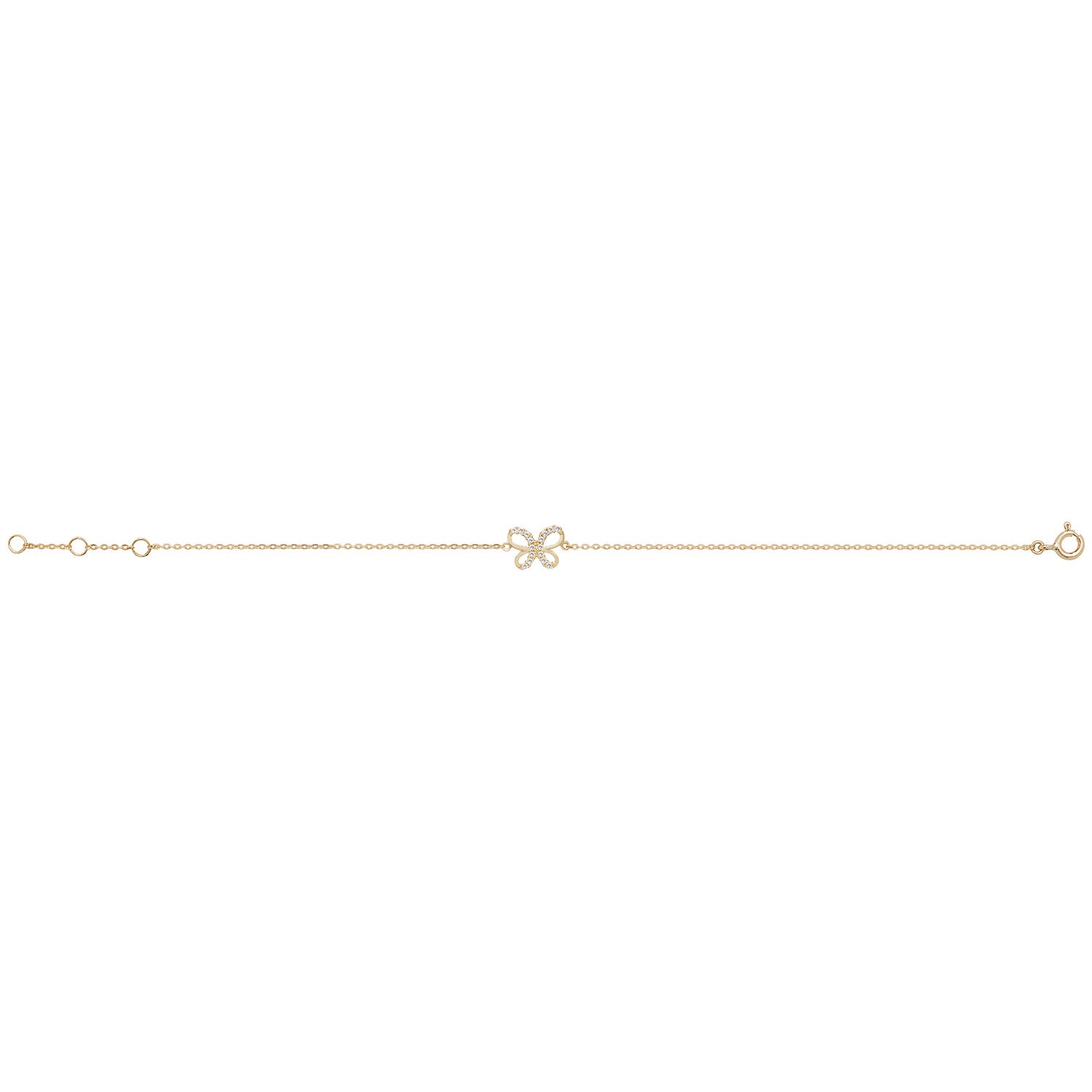 9Ct Gold Cz Butterfly Bracelet - BR607