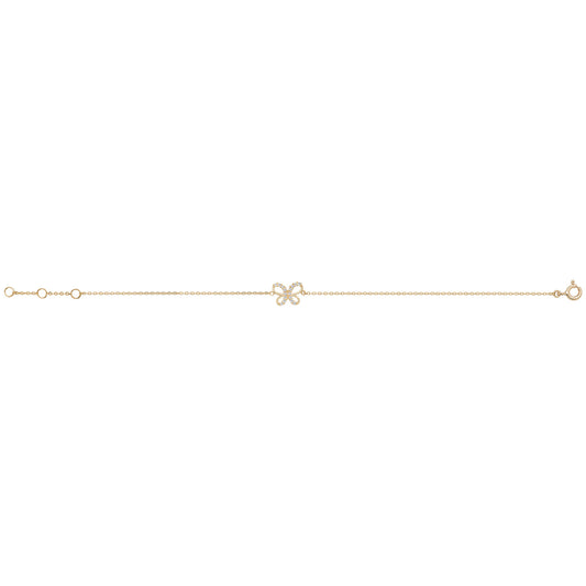 9Ct Gold Cz Butterfly Bracelet - BR607