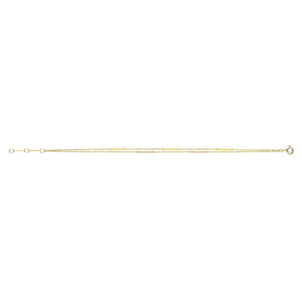 9Ct Gold Multi Bar Double Chain Bracelet - BR638