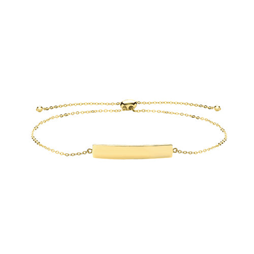 9Ct Gold Id Plate Pull Style Bracelet - BR641