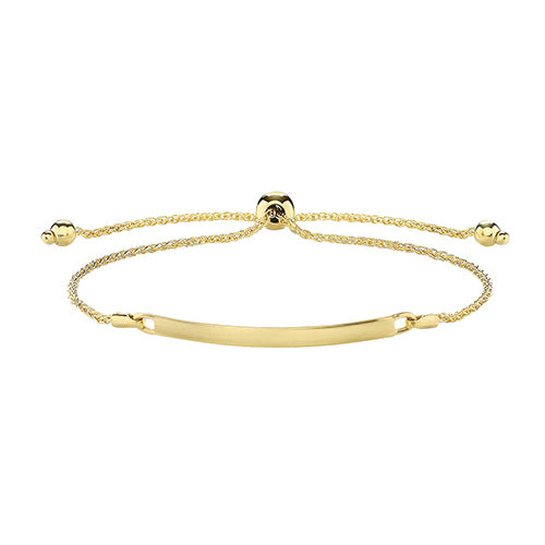9Ct Gold Id Plate Pull Style Bracelet - BR644