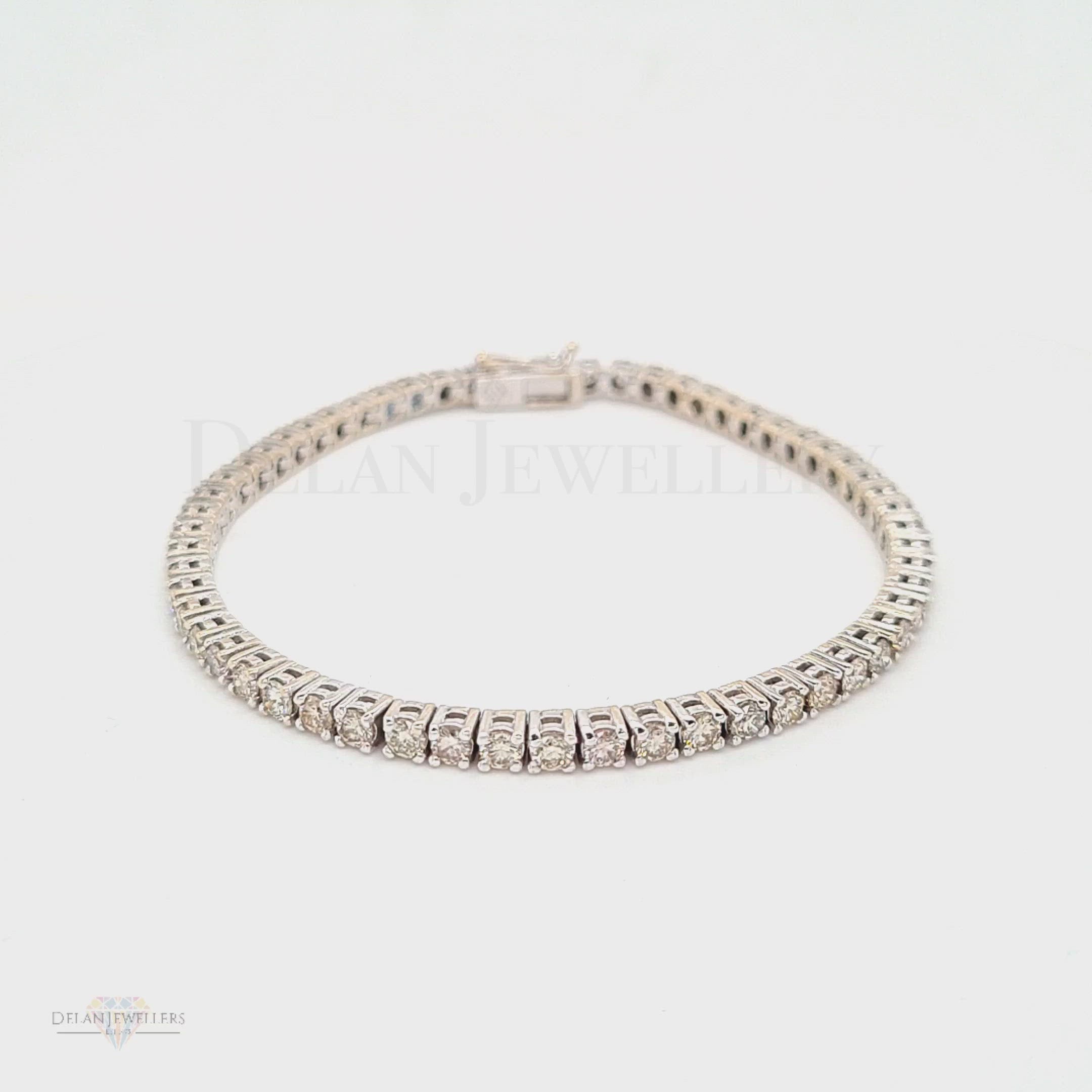 White Gold Diamond Tennis Bracelet - 4ct