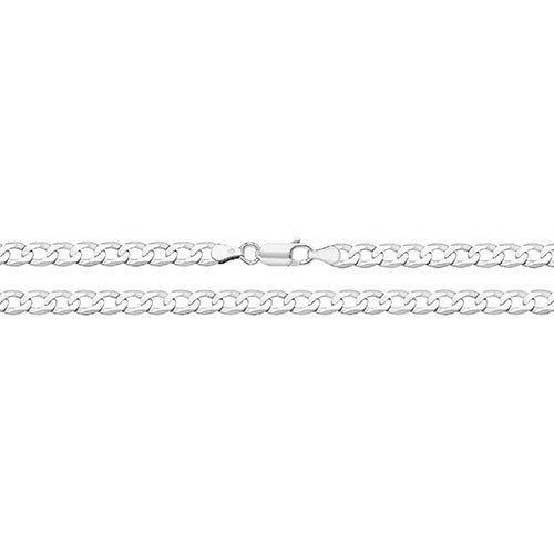 9CT White Gold Flat Curb Bevelled Chain CH170W