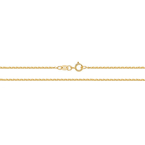 9CT Gold Diamond Cut Single Link Wheat Chain CH235