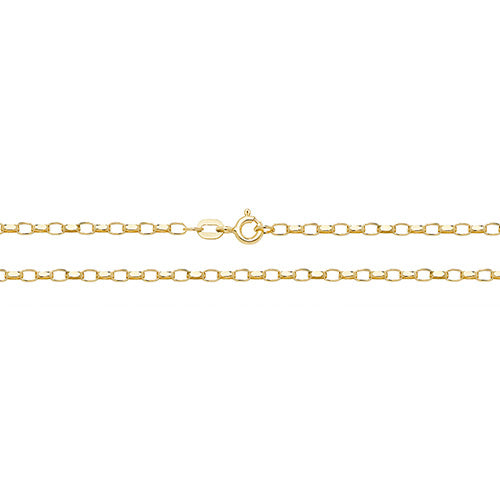 9CT Gold Faceted Belcher Chain CH380