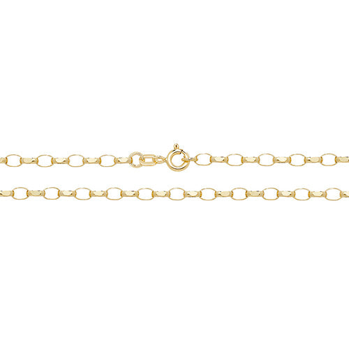 9CT Gold Faceted Belcher Chain CH381