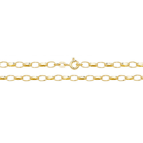 9CT Gold Faceted Belcher Chain CH382