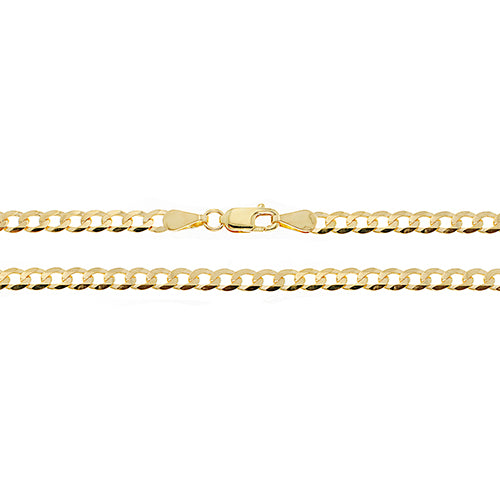 9CT Gold Flat Bevelled Curb Chain