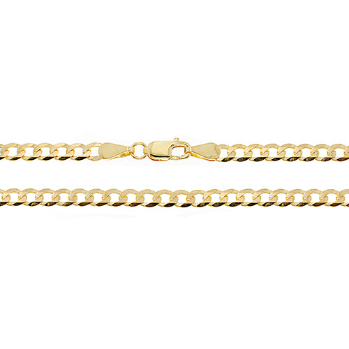 9CT Gold Flat Bevelled Curb Chain