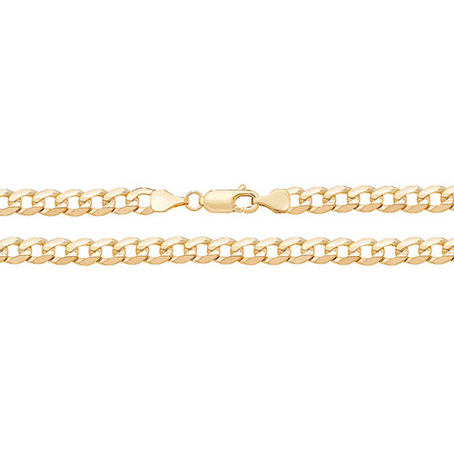 9CT Gold Flat Bevelled Curb Chain - CH440