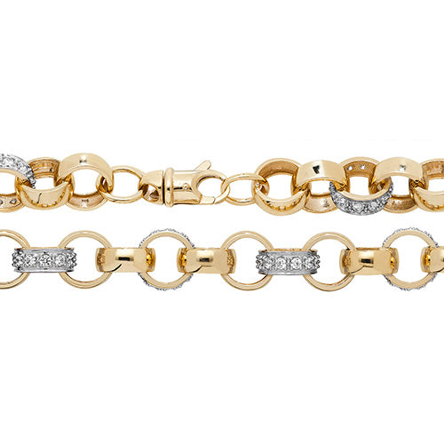 9CT Gold CZ Cast Belcher Chain