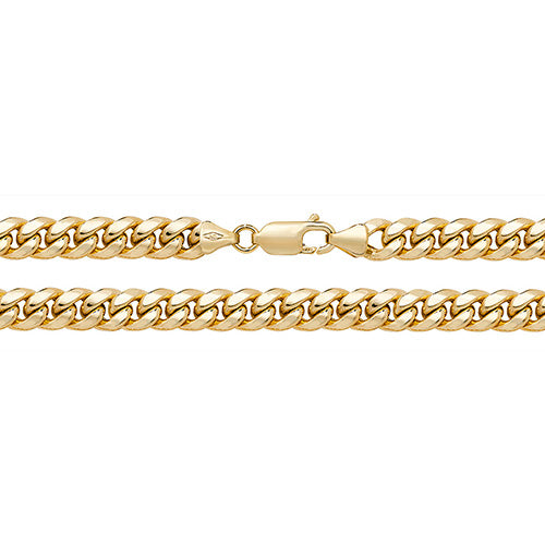 9CT Gold Curb Cuban Hollow Chain - 7mm - CH492