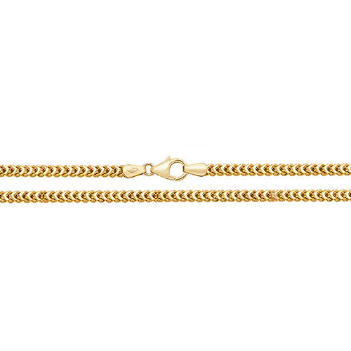 9CT Gold Square Franco Chain