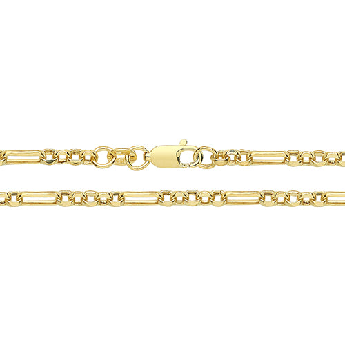 9CT Gold Belcher Figaro Hollow Chain