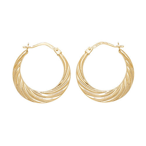 9Ct Gold Creole Earrings ER073