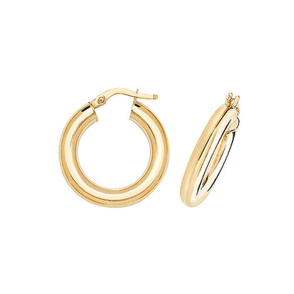 9Ct Gold Tube Hoops - ER1004