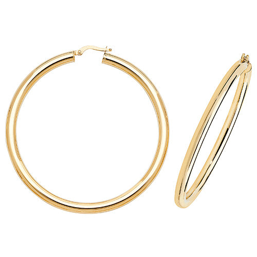 9Ct Gold Tube Hoops - ER1004