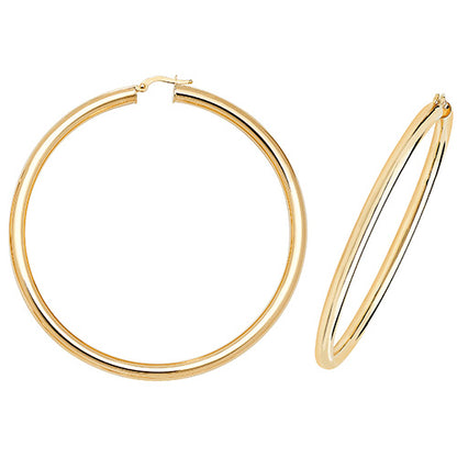 9Ct Gold Tube Hoops - ER1004