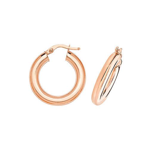 9Ct Rose Gold Tube Hoops