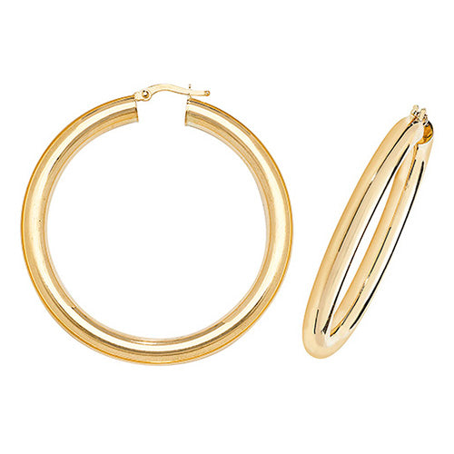 9Ct Gold Tube Hoops - ER1005