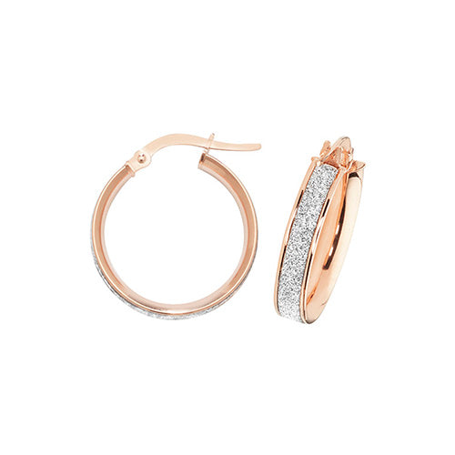 9Ct Rose Gold Moondust Hoops ER1023R