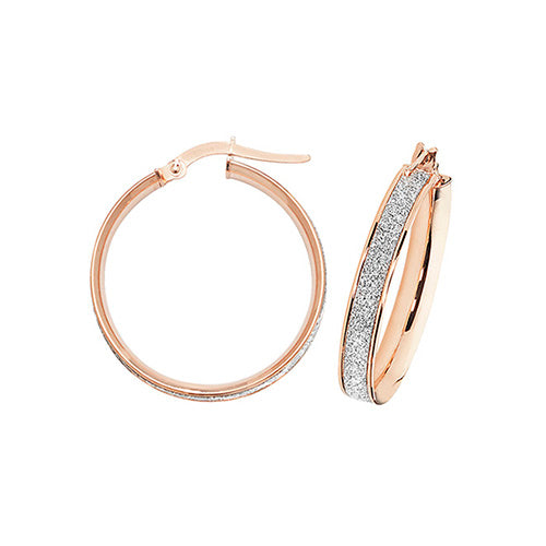 9Ct Rose Gold Moondust Hoops ER1023R