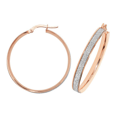 9Ct Rose Gold Moondust Hoops ER1023R