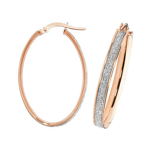 9Ct Rose Gold Moondust Hoops ER1023R