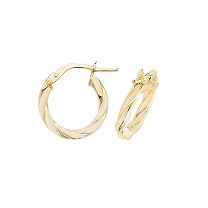 9CT Gold Twisted Hoops ER1041