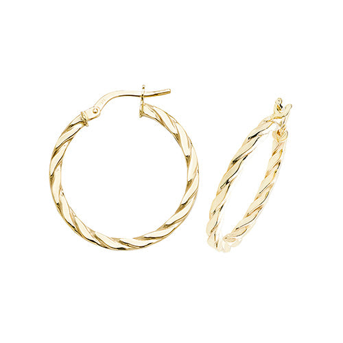 9CT Gold Twisted Hoops ER1041