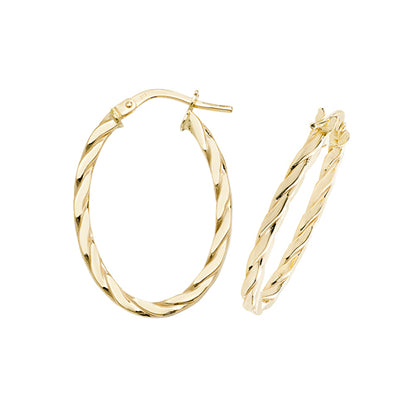 9CT Gold Twisted Hoops ER1041